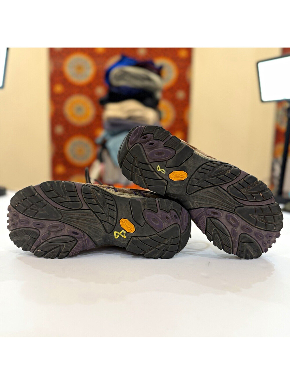 Merrell Women's Hiking Shoes US 8 Medium Brown Purple Black Vibram J06050W